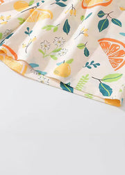 Cozy Apricot Print Pockets Cotton Summer Mens Shorts