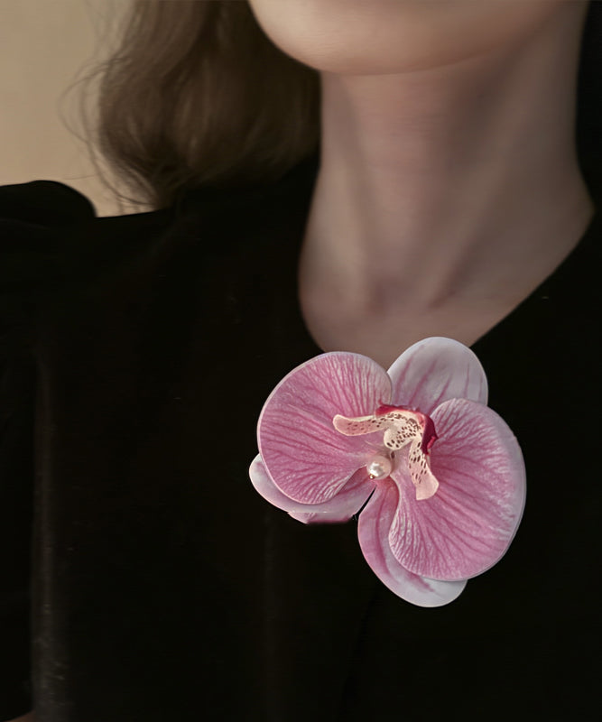 Cute Pink Alloy Pearl Floral Hairpin