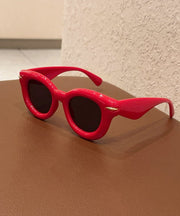 Cute Red Sunshade and UV Protection Round Sunglasses