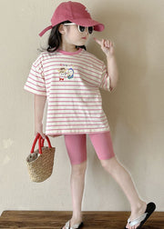 Cute Striped Kids T Shirt And Shorts Two Piece Set Summer