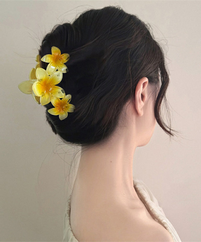 Cute Yellow Acrylic Floral Hairpin