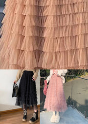 DIY Black Patchwork Tulle A Line Skirts Spring