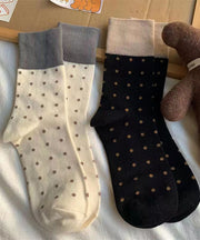 DIY Casual Versatile Mulberry Jacquard Cotton Crew Socks