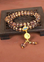 DIY Gold Coloured Glaze Buddha Beads Charm Bracelet