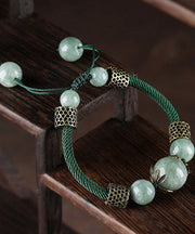 DIY Green Alloy Pearl Charm Bracelet