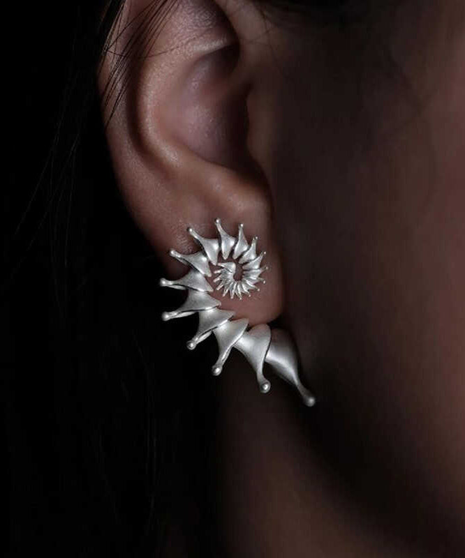 DIY White Sterling Silver Conch Stud Earrings