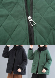 Diy Black Hooded Patchwork Fine Cotton Filled Womens Parka Winter