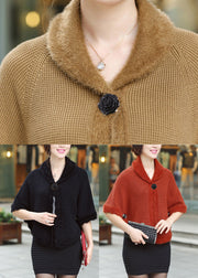 Elegant Camel Peter Pan Collar Knit Cardigan Fall