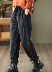 Elegant Coffee Oversized Warm Fine Cotton Filled Harem Pants Winter