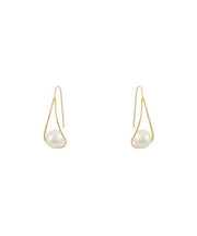 Elegant Copper Overgild Pearl Drop Earrings