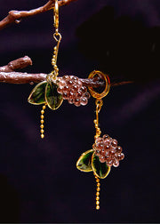 Elegant Grapes And Leaves Tassels Drop Earrings