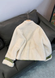 Elegant Green Patchwork Tie Waist Fuzzy Fur Fluffy Mink Velvet Coat Winter