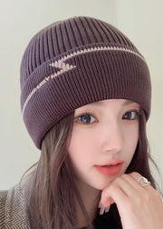 Elegant Grey Thick Knitted Cotton Bonnie Hat