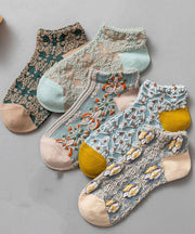 Elegant Jacquard Cotton Ankle Socks