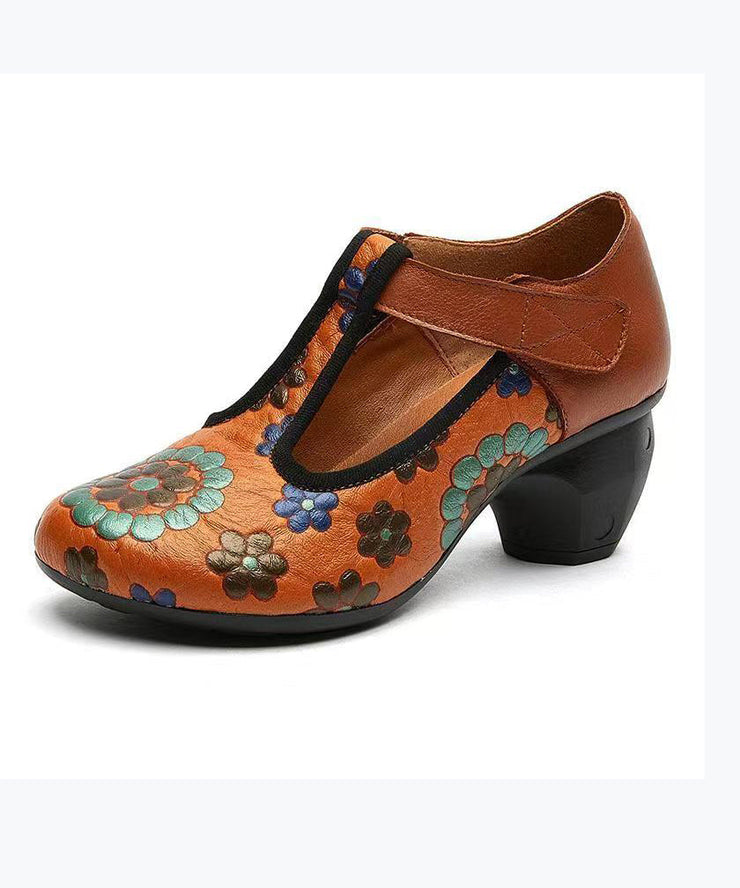 Ethnic Style 2024 New Chunky Heel Soft Sole Handmade Flowers