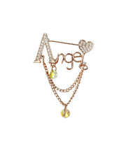 Fashion Alloy Inlaid Graphic Zircon Chain Tassel Brooches