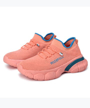 Fashion Comfy Pink Knit Fabric Sport Flat Feet Shoes