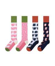 Fashion Floral Jacquard Hollow Out Cotton Mid Calf Socks