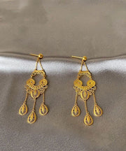 Fashion Gold Overgild Tassel Drop Earrings