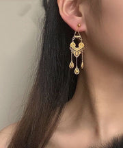 Fashion Gold Overgild Tassel Drop Earrings