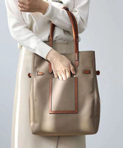 Fashion Khaki Large Capacity Satchel Bag Handbag