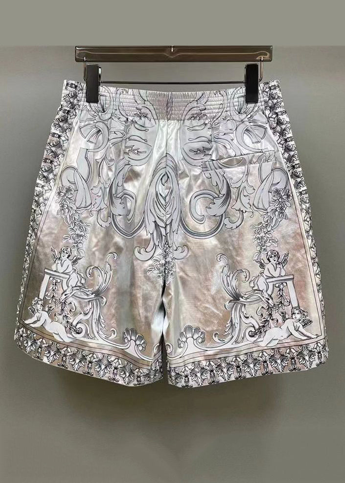 Fashion Silver Patterned Printed Shorts For Men&