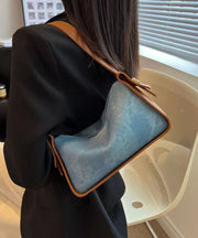 Fashion Versatile Blue Faux Leather Messenger Bag