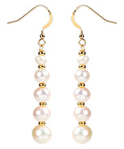 Fashion White 14K Gold Pearl Mother Shellfish Drop Earrings