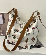 Fashion White Print High-capacity Canvas Messenger Bag