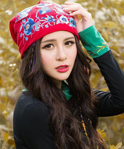 Fashion Yellow Embroideried Cotton Bonnie Hat