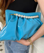 Fashionable Versatile Red Pleated Pearl Handbag