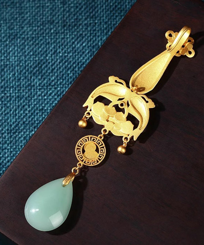 Fine Gold Ancient Gold Jade Every Year There Is Fish Tassel Brooches