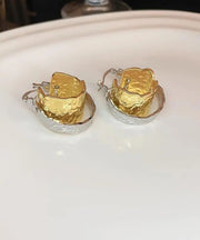 Fine Gold Sterling Silver Overgild Hoop Earrings