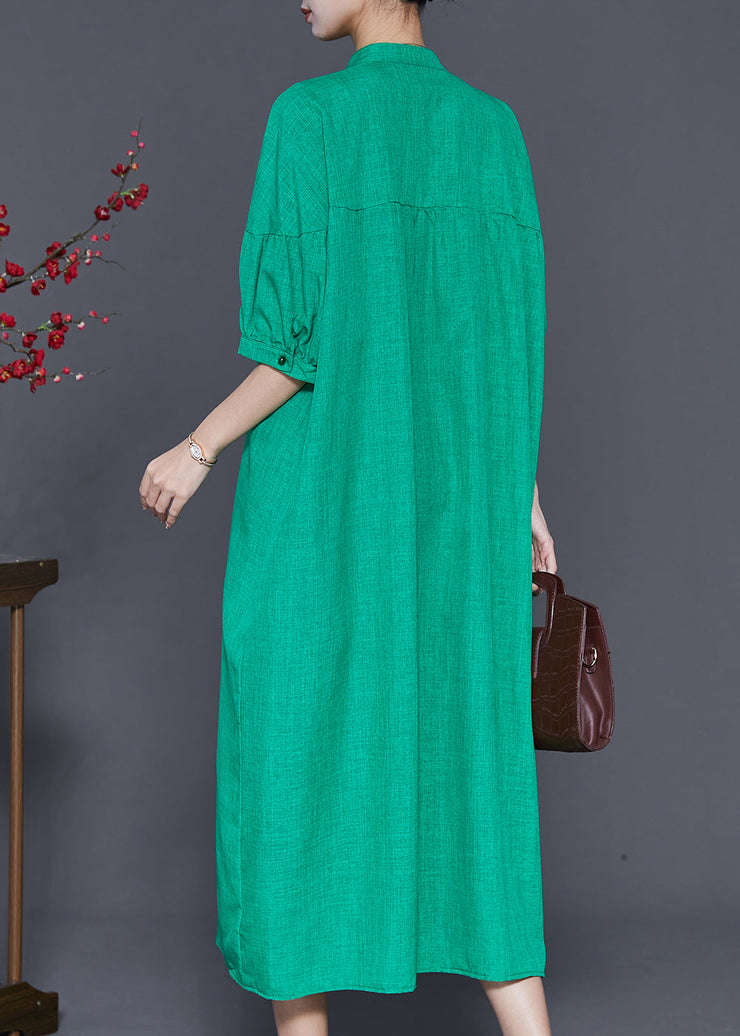 Fine Green Tasseled Oversized Cotton Robe Dresses Summer