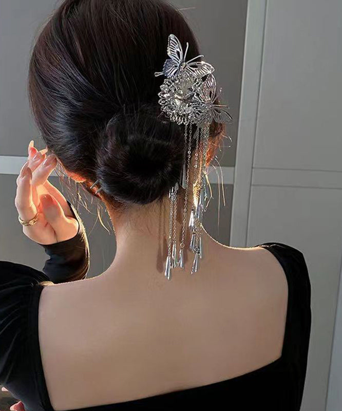 Fine Metal Butterfly Chain Tassel Hairpin