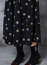 French Black Dot Exra Large Hem Cotton Skirt Spring