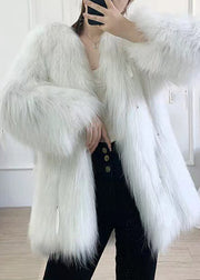 French Grey Tassel Thick Mink Hair Coats Long Sleeve