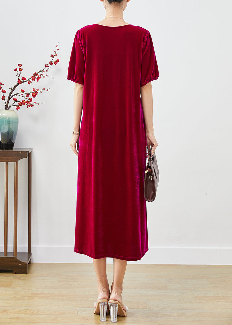 French Mulberry Oversized Silk Velour Maxi Dress Fall