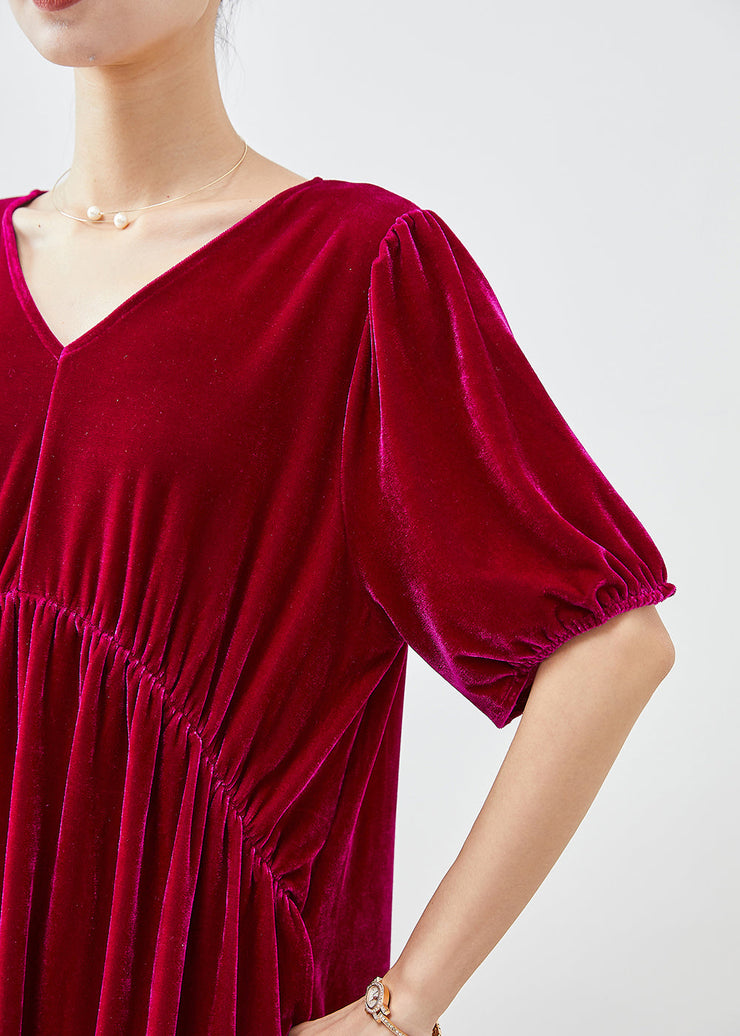 French Mulberry Oversized Silk Velour Maxi Dress Fall