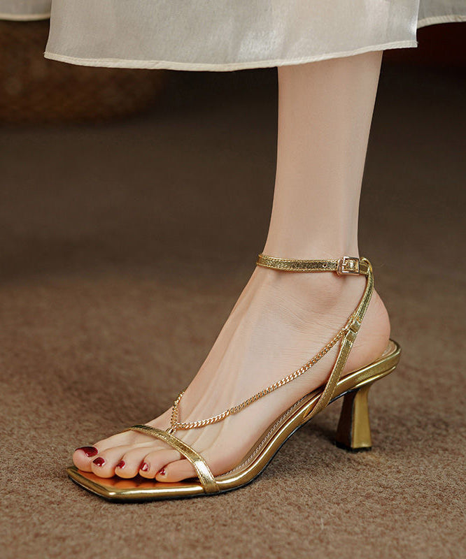 Golden High Heel Sandals Classy Buckle Strap Sandals