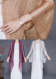 Golden Loose Knit Cardigan Tasseled Batwing Sleeve