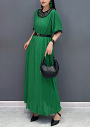 Green Lace Patchwork Hollow Out Maxi Dresses Summer