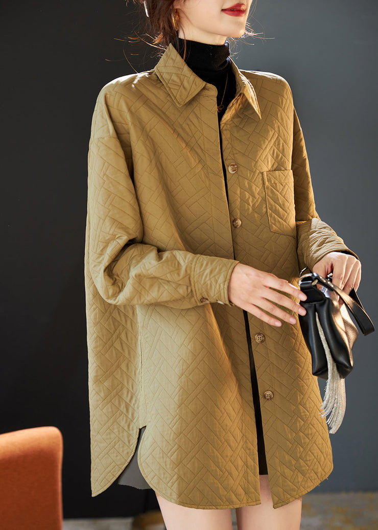 Handmade Khaki Oversized Side Open Spandex Coats Spring