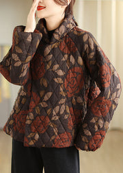 Handmade Mulberry Pockets Print Parka Winter