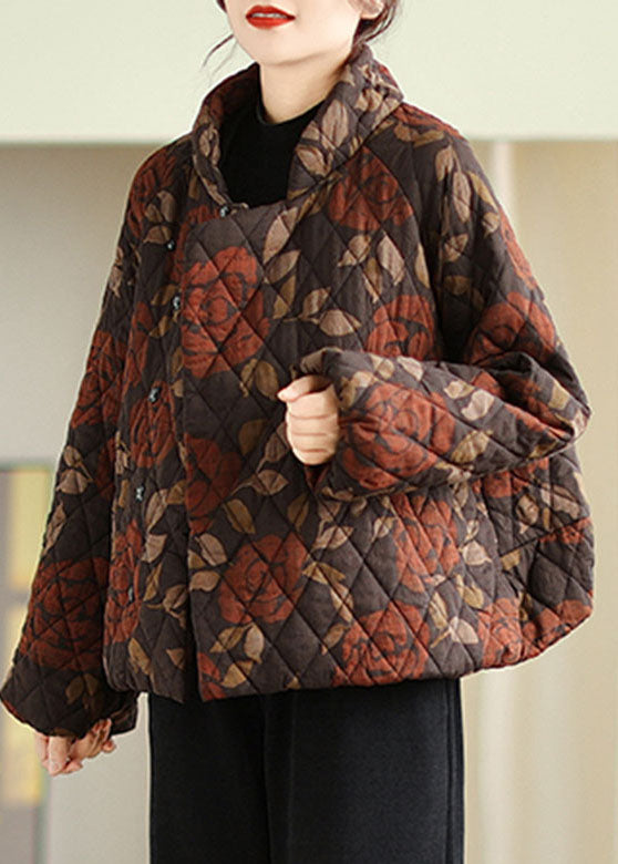 Handmade Mulberry Pockets Print Parka Winter