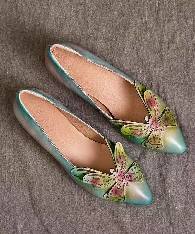 Handmade Original Butterfly Pointed Shallow Cut Single Shoe