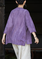 Handmade Purple Button Side Open Long Sleeve