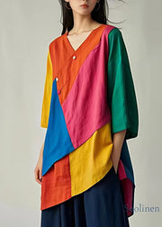 Handmade Rainbow Patchwork Low High Design Long Tot Fall