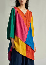 Handmade Rainbow Patchwork Low High Design Long Tot Fall