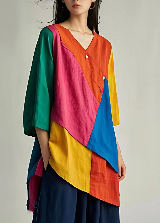 Handmade Rainbow Patchwork Low High Design Long Tot Fall